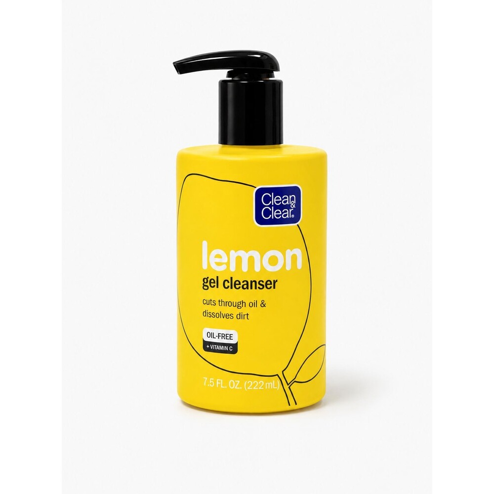Clean and Clear Lemon Gel Cleanser Oil Free Vitamin C Pump Bottle 7.5 oz ( New)